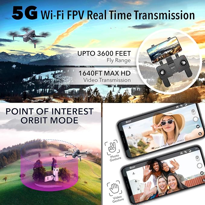 Contixo F24 Pro 4K UHD Foldable Drone – 30 Min Flight Time, Brushless Motors, Advanced GPS Navigation, Intelligent Flight Modes, Wi-Fi FPV, Auto Return to Home, Optical Flow Positioning