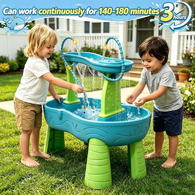 okcool Rechargeable Water Table Pump(Huge Water Output 8L/min),Kids Sand Water Play Pump,Whale-Shaped Design,Suitable for Most Water Table on Market for Maximum Fun in Water Table for Kids
