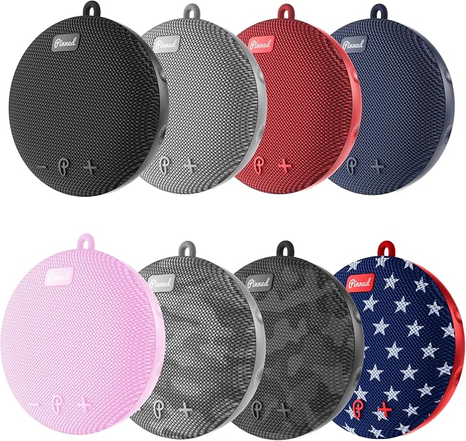 Pinned 2.0 Dart Magnetic Speaker - USB-C Rechargeable, 10+ Hour Battery, IPX7 Waterproof, Bluetooth 5.0 with Carabiner - Bluetooth Speakers - Golf Gifts for Men - Magnetic Golf Cart Speakers - Black