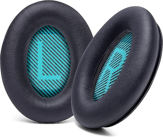 WC Wicked Cushions Upgraded Replacement Ear Pads for Bose Headphones - Compatible with QC15 / QC25 / QC35 & 35 ii / QC2 / AE2 / AE2i / AE2W / Soundlink - Softer Leather, Luxury Memory Foam | Black