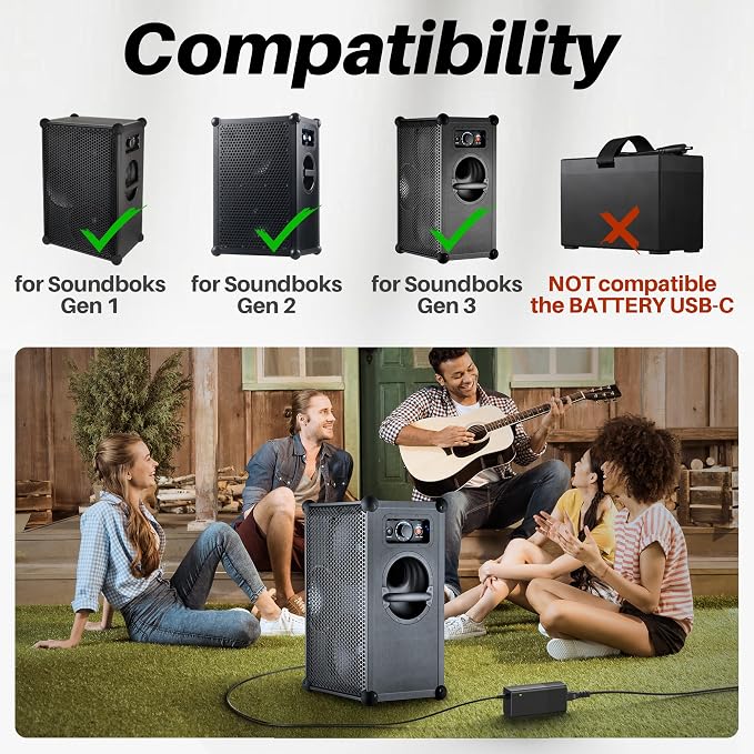 14V DC Power Supply for Soundboks Gen 1 2 3 Performance Speaker Charger for Soundboks Battery Compatible with Keyu KA4802A-1403300P 14V Power Supply