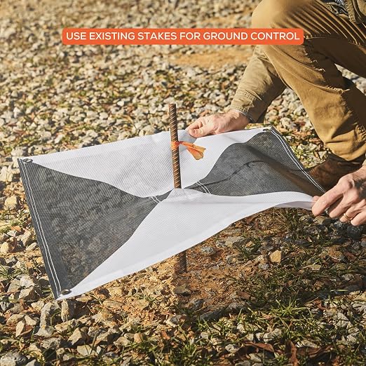 Sky High Bull's-Eye (24”x24”) Drone Ground Control Point (GCP) - UAV Aerial Target for Mapping & Surveying (6 Pack) | Iron Cross Center Passthrough (Black/White Markers)