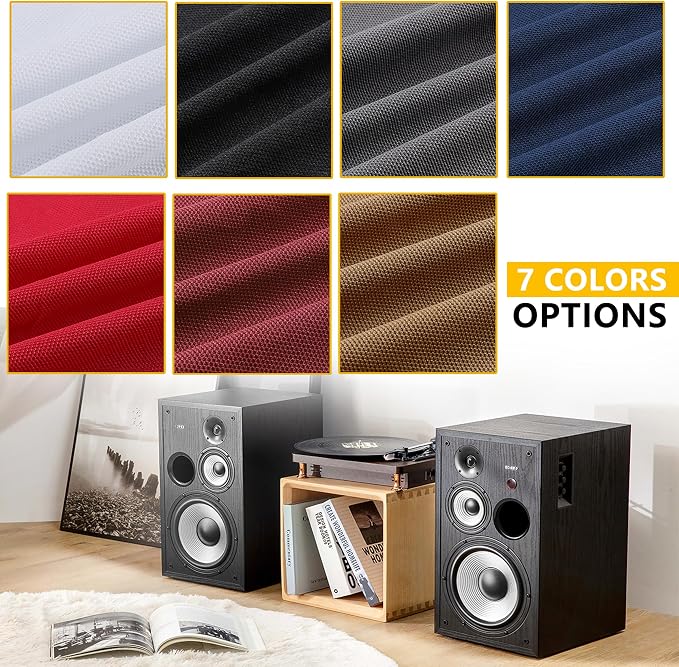 96" x 54" Speaker Grill Cloth, Stereo Grill Mesh Fabric Dustproof Replacement for Custom Cabinets Speaker Cloth Restoration Home Audio Decor Subwoofer Covers Blue