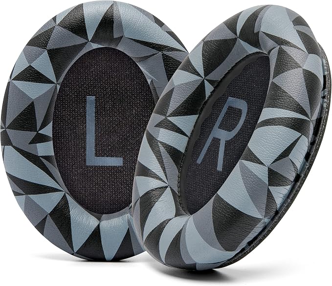 WC PadZ QC45 - Earpads for Bose QuietComfort 45 / QuietComfort Se/QuietComfort Wireless, Made by Wicked Cushions | Extra Thick Cushion | Premium Durable Stitching | Geo Grey