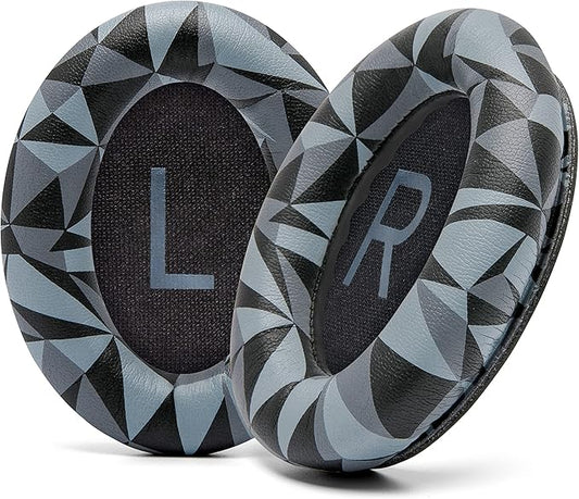 WC PadZ QC45 - Earpads for Bose QuietComfort 45 / QuietComfort Se/QuietComfort Wireless, Made by Wicked Cushions | Extra Thick Cushion | Premium Durable Stitching | Geo Grey