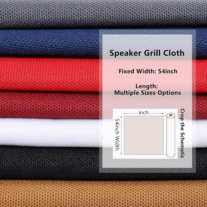96" x 54" Speaker Grill Cloth, Stereo Grill Mesh Fabric Dustproof Replacement for Custom Cabinets Speaker Cloth Restoration Home Audio Decor Subwoofer Covers Blue
