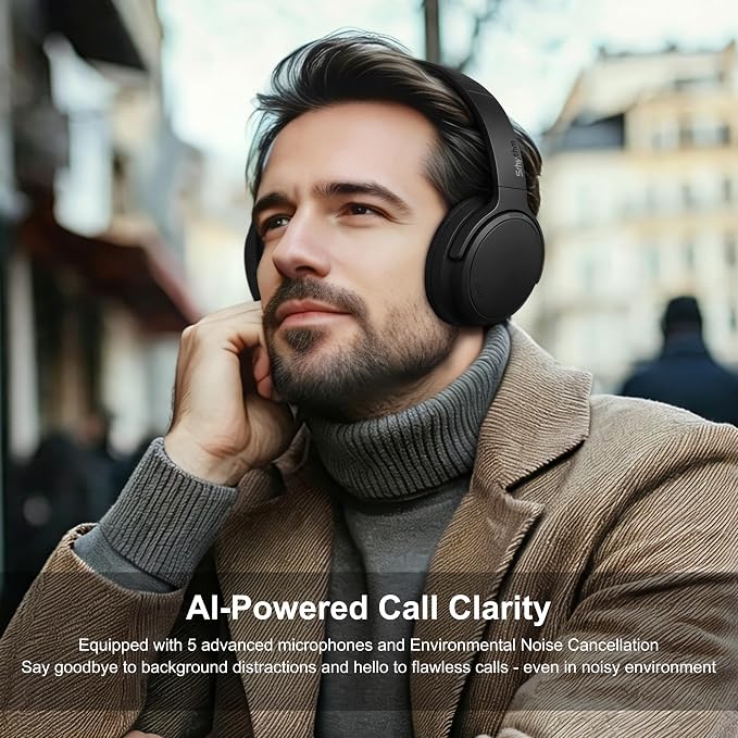 Srhythm NiceComfort 35(2nd Gen)Noise Cancelling Headphones 4-Speakers 40kHz | HD Sound,140 Hours' Ultra-long Playtime for Travel,Bluetooth 6.0,5 Microphones ENC,Transparency,Spatial Audio,Low Latency