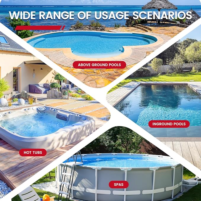 Enhulk PC40 Cordless Pool Vacuum with Pool Net, Upgraded 80 Mins Runtime, 18.5 GPM Powerful Suction, 76.8'' Telescopic Pole, 1 Filters, Handheld Pool Cleaner for Above Ground & Inground Pools