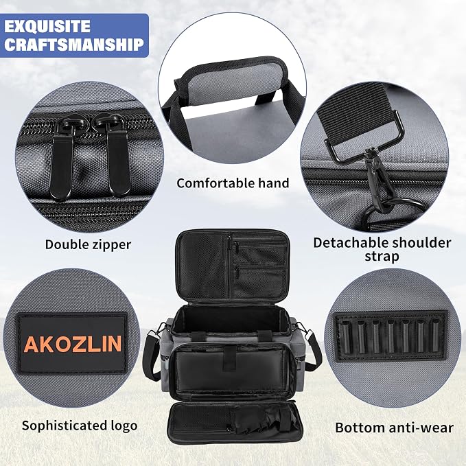 AKOZLIN Cable File Bag with Detachable Dividers for DJ Gear, Sound Instrument Accessories