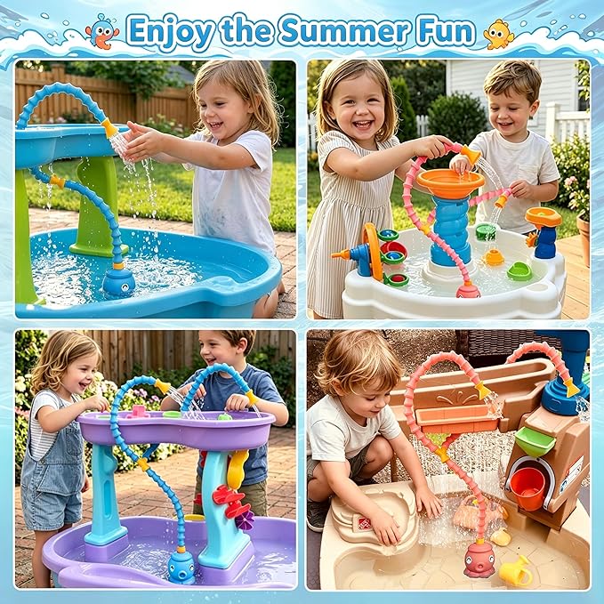 okcool Rechargeable Water Table Pump with Huge Water Output,Water Flow Rate up to 8L/min (2.11 GPM),Kids Sand Water Play Pump,Octopus-Shaped Design,Suitable for Most Water Table on the Market
