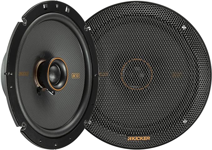 KICKER 51KSC6704 KS-Series 6.75" Coaxial Speakers with .75" tweeters, 4-Ohm, Pair
