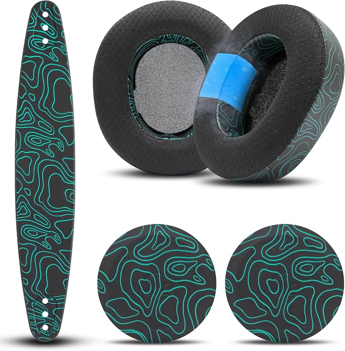 WC Mod Kit Nova Pro Wireless & Nova Elite RandomFrankP Edition - Cooling Gel Earpads, Silicone Headband, & Magnetic Plates for SteelSeries Arctis Nova Pro Wireless & Nova Elite by Wicked Cushions