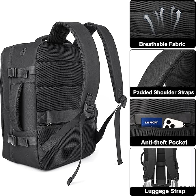 DEYACE Travel Backpack for Men Women, TSA Approved Carry On Backpack Personal Item Size Airplane Approved Weekender Bag, Water Resistant Lightweight Laptop Daypack for Flight