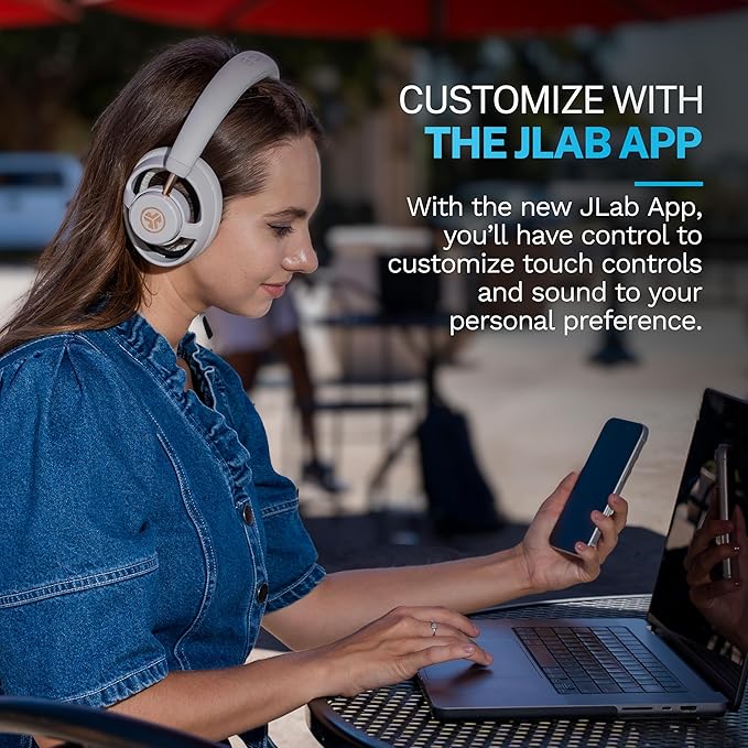 JLab JBuds Open Wireless Headphones – Open-Ear, Comfortable All-Day Fit, 24+ Hour Playtime, Immersive Sound, Bluetooth Headphones with App Control, White