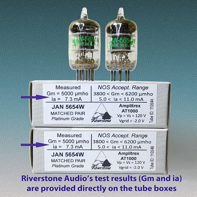 Tested/Matched Pair (2 Tubes) 7-Pin JAN 5654W Fully-Tested Vacuum Tubes - Upgrade for 6AK5 / 6J1 / 6J1P / EF95 - JAN 5654W Platinum Grade Pair