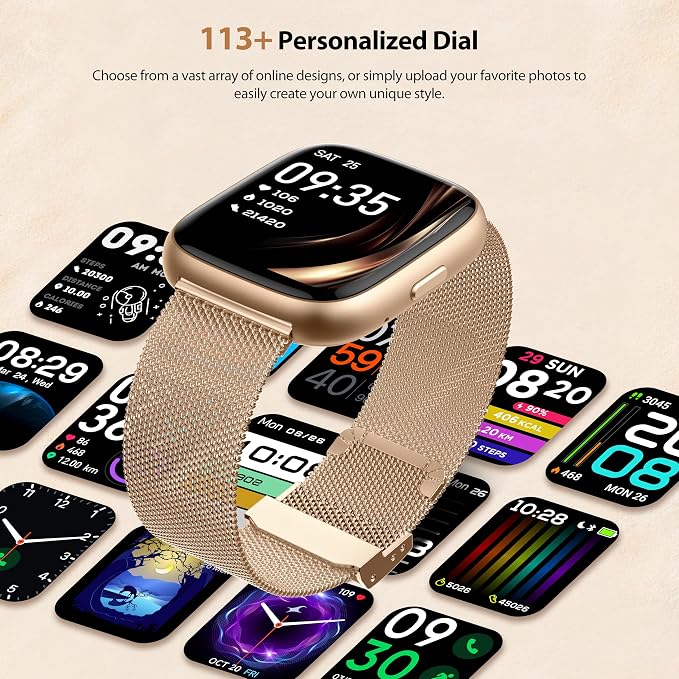Smart Watch for Women with Alexa Built-in, 1.83" HD Touchscreen Fitness Tracker with Bluetooth Calls, Heart Rate/Sleep Monitor, 120+ Sports Fitness Watch, IP68 Waterproof Smartwatch for Android iOS
