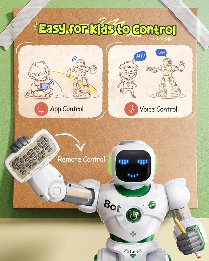 Ruko 1088 Large Robot Toys for Kids, STEM Programmable Remote Control Robot, Electronics Educational Birthday Gifts for Boys & Girls 4 5 6 7 8 9 Year Old, Green
