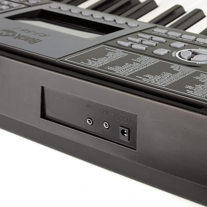 RockJam 61-Key Keyboard Piano Kit with Stand, Stool, Headphones, Keynote Stickers & Lessons