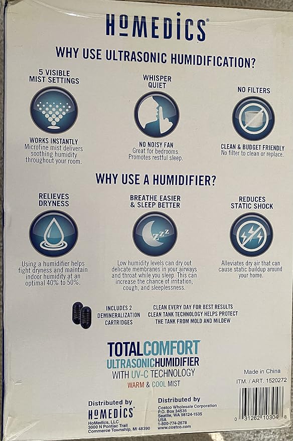 TotalComfort® Ultrasonic Humidifier with UV-C Technology and Remote Control