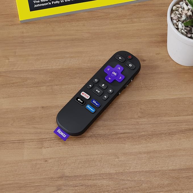 Roku Voice Remote | Replacement TV Remote Control with Voice Control, Simple Setup, & Pre-Set App Shortcuts - Compatible with Roku TV, Players, & Audio Devices (Pack of 2)