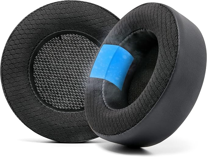 WC Freeze Virtuoso - Hybrid Fabric Cooling Gel Replacement Earpads for Corsair Virtuoso Gaming Headset, Made by Wicked Cushions, Improved Durability, Thickness and Sound Isolation | Black