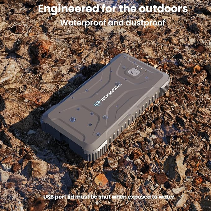 Rugged & Waterproof 20000mah 18W USB-C PD Power Bank. Extreme Tactical Portable Charger Heavy Duty, Camping, Outdoor with Flashlight. Compatible with iPhone, Samsung, iPad, Android, Galaxy