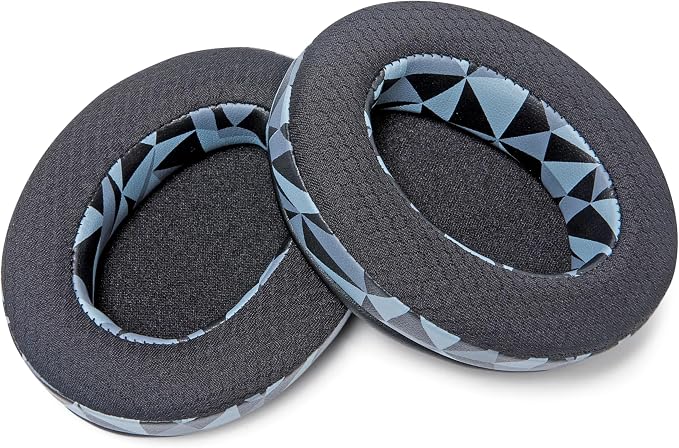 WC Freeze for Arctis Nova - Hybrid Fabric Cooling Gel Replacement Earpads for Arctis Pro Wired, 7, 5, 4, 3, 1 - Made by Wicked Cushions (Does Not Fit Pro Wireless) | Geo Grey