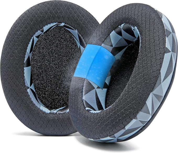 WC Freeze for Arctis Nova - Hybrid Fabric Cooling Gel Replacement Earpads for Arctis Pro Wired, 7, 5, 4, 3, 1 - Made by Wicked Cushions (Does Not Fit Pro Wireless) | Geo Grey