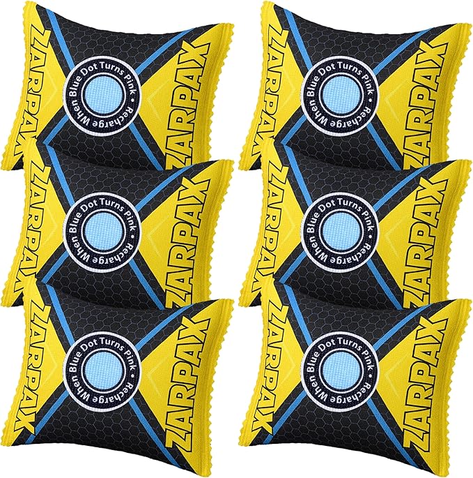 Zarpax 4.4 oz/125g Rechargeable Desiccant Packs Dehumidifier Bag - 6 Pack - Moisture Absorbers For Safes, Car, Bathroom, Storage - Moisture Remover Eliminates Humidity - Reusable Desiccant Bags