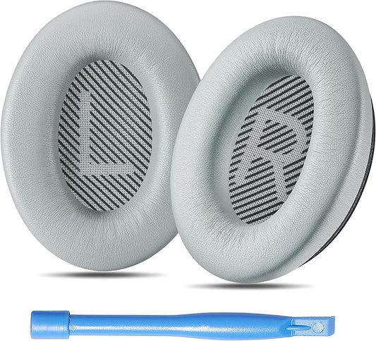 AHG Accessory House Global qc Replacement Ear Pads Cushions Compatible with Bose QuietComfort 35 II / QC35, QCSE, QCSC and QC45 Wireless Headphones (Gray) - Premium Material | Extra Thick | Durable