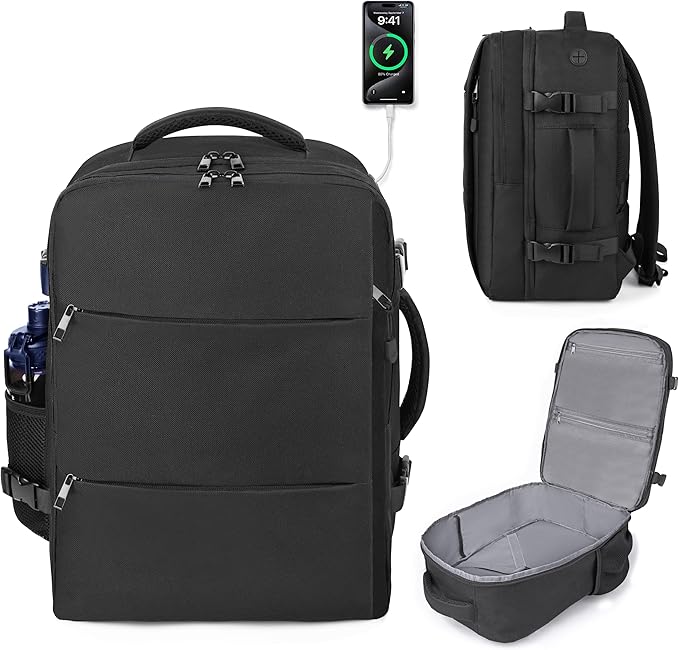 DEYACE Travel Backpack for Men Women, TSA Approved Carry On Backpack Personal Item Size Airplane Approved Weekender Bag, Water Resistant Lightweight Laptop Daypack for Flight
