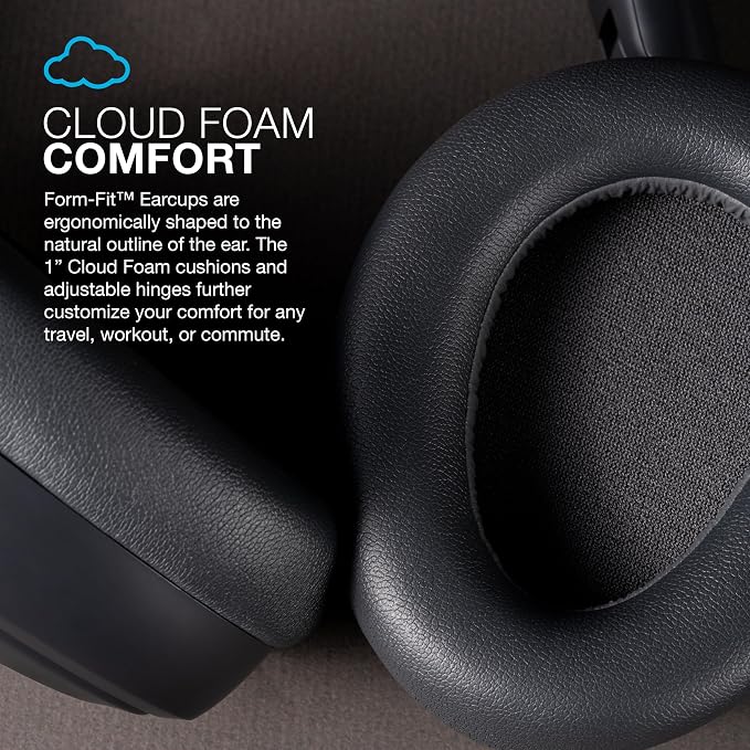 JLab JBuds Lux ANC, Over Ear Headphones, Active Noise Cancelling, Bluetooth, Graphite