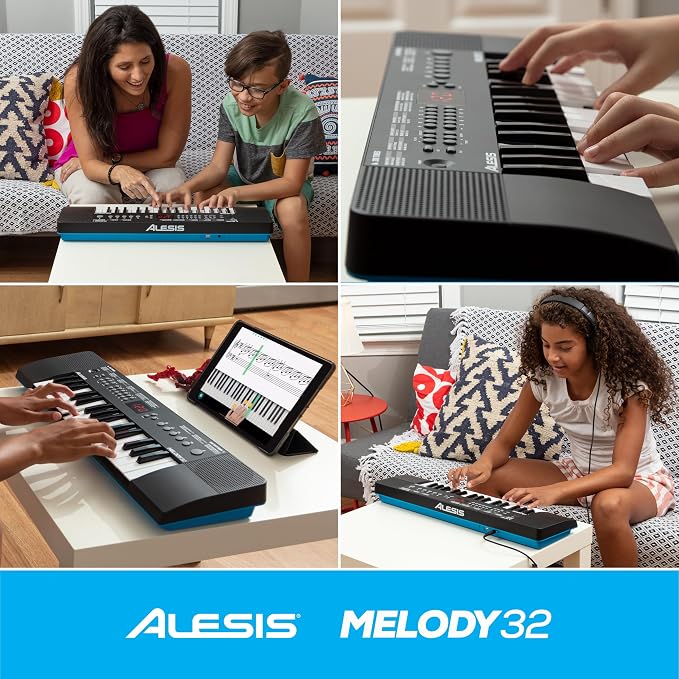 Alesis Melody 32 - Electric Keyboard Digital Piano with 32 Keys, Speakers, 300 Sounds, 300 Rhythms, 40 Songs, USB-MIDI Connectivity and Piano Lessons