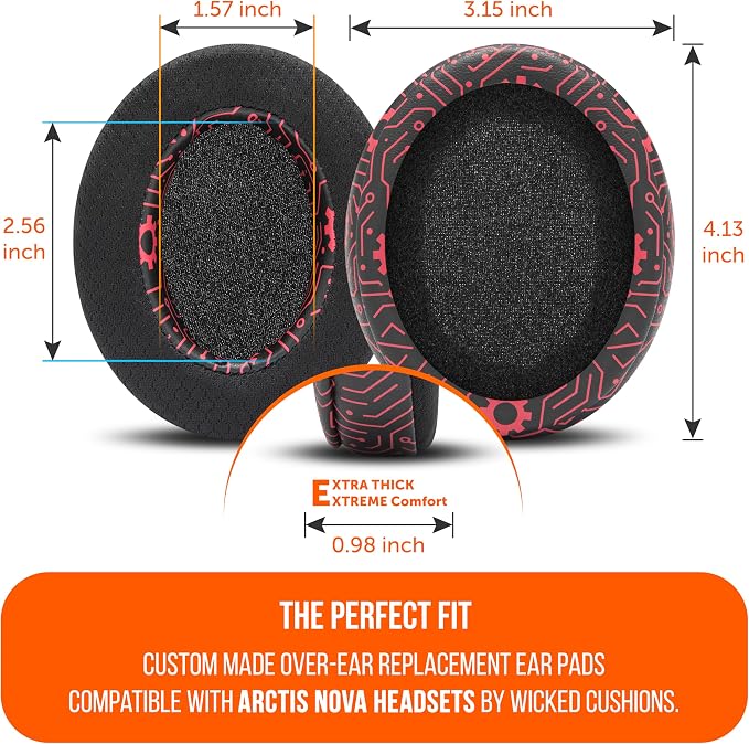 WC Freeze for Arctis Nova - Hybrid Fabric Cooling Gel Replacement Earpads for Arctis Nova Pro Wired, Nova 7, 5, 4, 3, 1 - Made by Wicked Cushions (Does Not Fit Nova Pro Wireless) | Techne