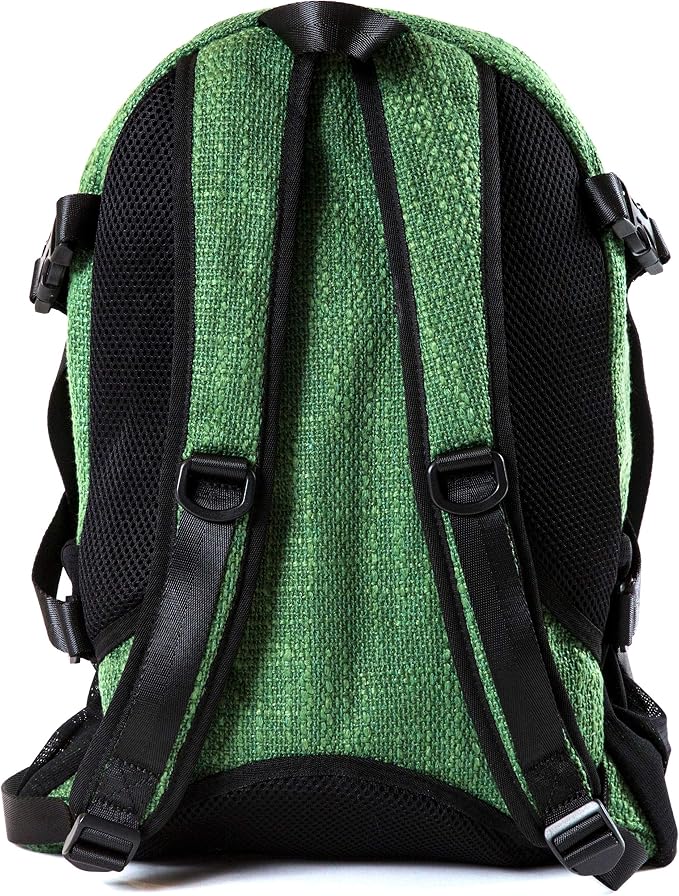 Dime Bags Backpack For Travel & School, Durable Hempster Material, 9 Storage Compartments & 2 Side Bottle Pockets, Fits 17” Laptop, Adjustable Padded Straps, Hidden Internal Pocket (Forest)