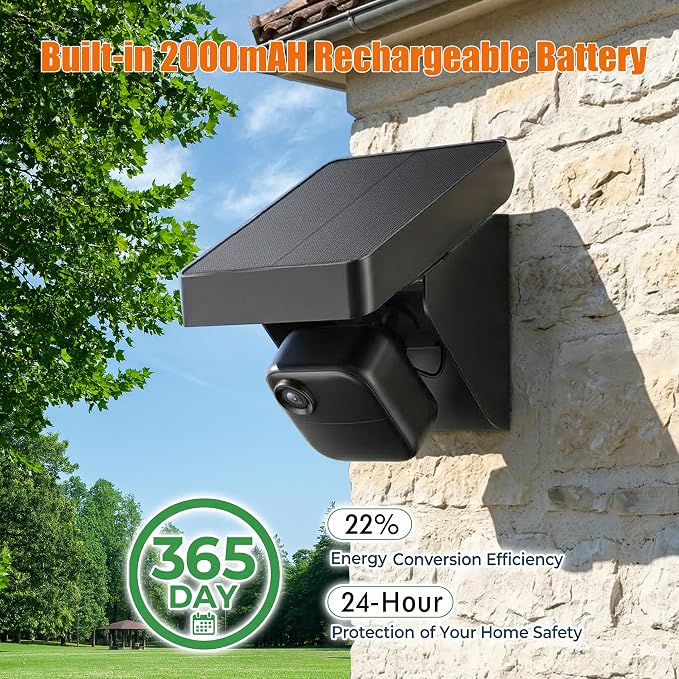 Solar Panel for Blink Outdoor 2K+/4(4th Gen)/(3rd Gen) XT3 and XT2/XT Camera, Solar Panel Charger Mount for Blink Camera with Built-in Battery, Waterproof, Adjustable Angle(Camera not Included)