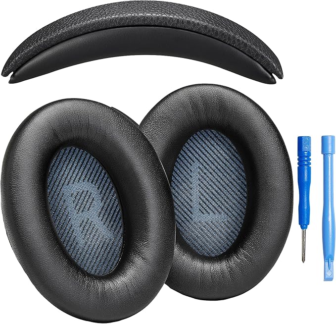 AHG Accessory House Global SoundLink AE2 Ear Pads and SoundLink AE2 Headband Cushion Compatible with Bose SoundLink Around-Ear 2 (AE2) Headphones (Black). Seamless DIY Fit | Extra Thick | 3D Printed