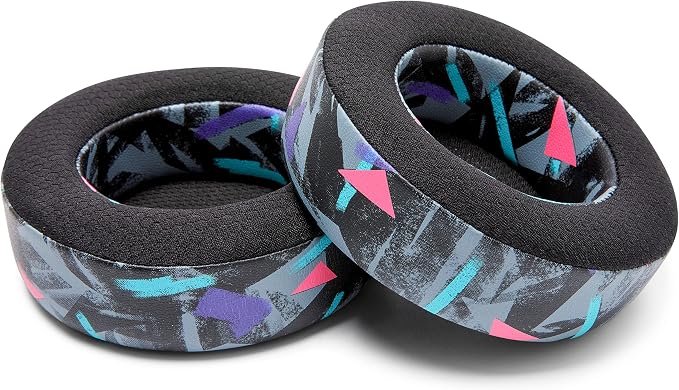 WC Freeze Virtuoso - Hybrid Fabric Cooling Gel Replacement Earpads for Corsair Virtuoso Gaming Headset, Made by Wicked Cushions, Improved Durability, Thickness and Sound Isolation |90's Black