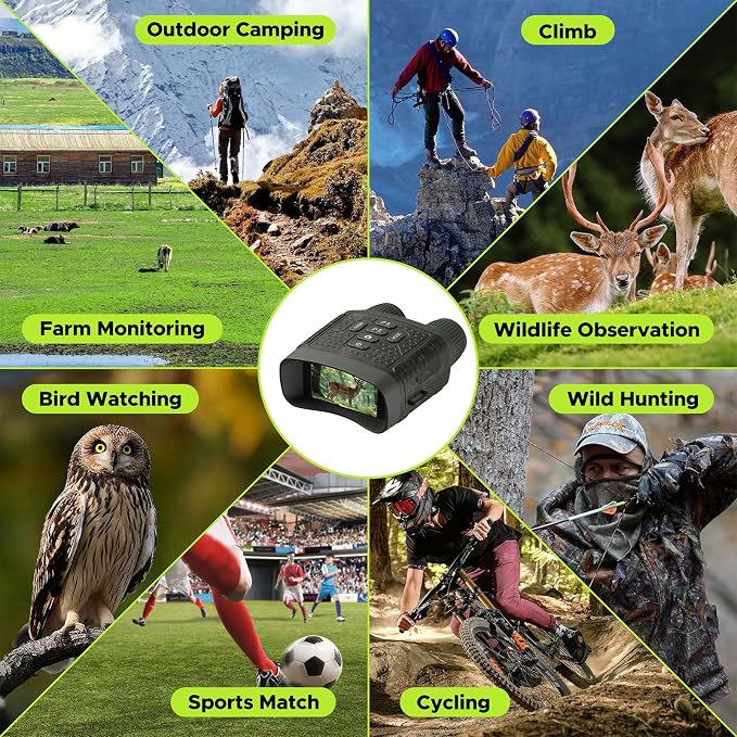 Night Vision Goggles, 4K Night Vision Binoculars, Infrared Digital Night Vision with 3'' HD Screen & 10X Digital Zoom, 5000mAh Battery and 32GB TF Card, Tech Gadgets Telescope for Camping