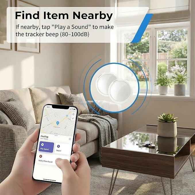2 Pack GPS Tracker for Vehicles with Magnetic Case(iOS Only)Global Tracking | Work with Apple Find My Waterproof Real-Time Location Hidden Car Device Bluetooth Finder No Fee or Subscription Required