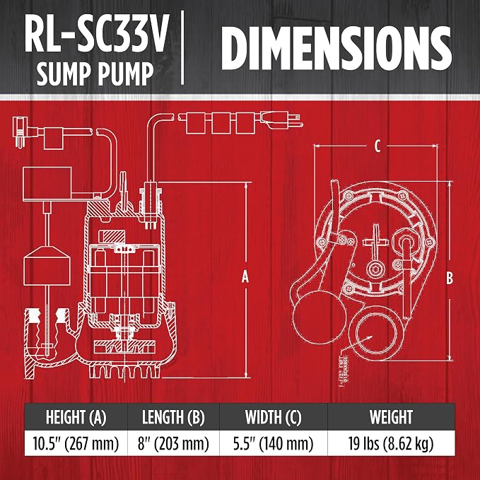 Red Lion 1/3 Hp Cast Iron Sump Pump