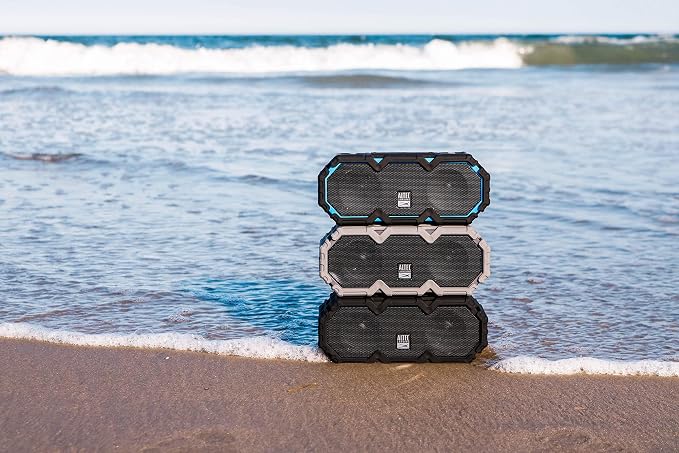 Altec Lansing LifeJacket Jolt - Waterproof Bluetooth Speaker, Durable & Portable Speaker with Qi Wireless Charging and Voice Assistant, Black w/Lights