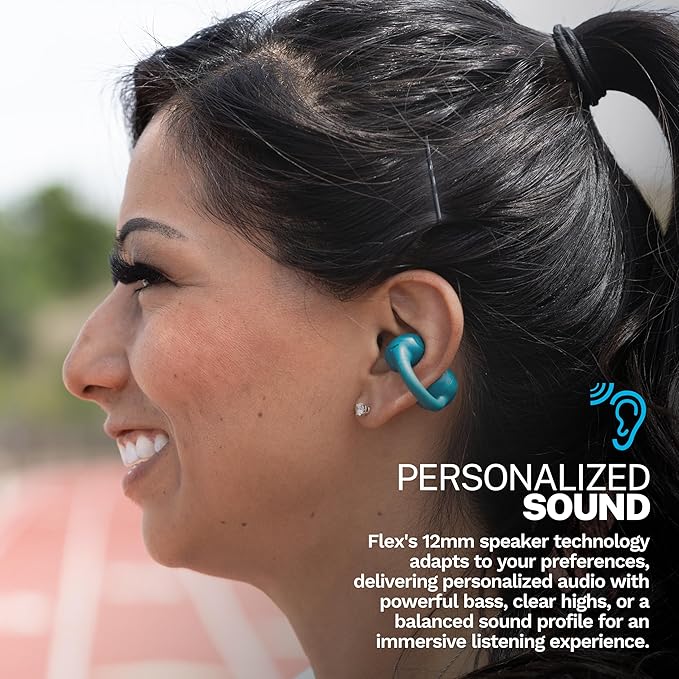 JLab, Flex, Open Ear Earbuds, Clip On Wireless Bluetooth Earbuds, Open Ear Headphones, Teal