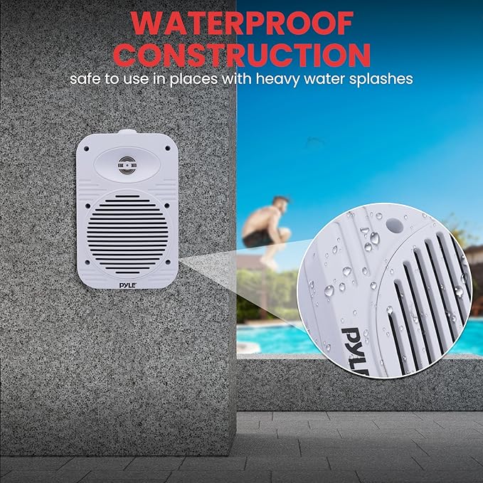 Pyle Indoor Outdoor Speakers Pair - 500 Watt Dual Waterproof 5.25” 2-Way Full Range Speaker System w/ 1/2” High Compliance Polymer Tweeter - in-Home, Boat, Marine, Deck, Patio, Poolside (White)