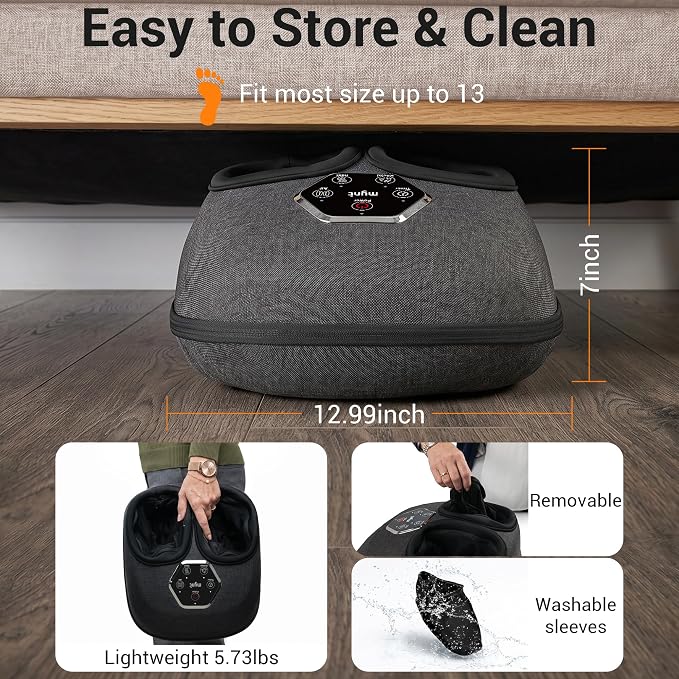 Mynt Shiatsu Foot Massager with Heat, Fathers Day Dad Gifts for Men Husband | [2026 Upgraded] Electric Foot Massage Machine for Plantar Fasciitis, Heated Feet Massage with Multiple Modes,Fits Up to US13