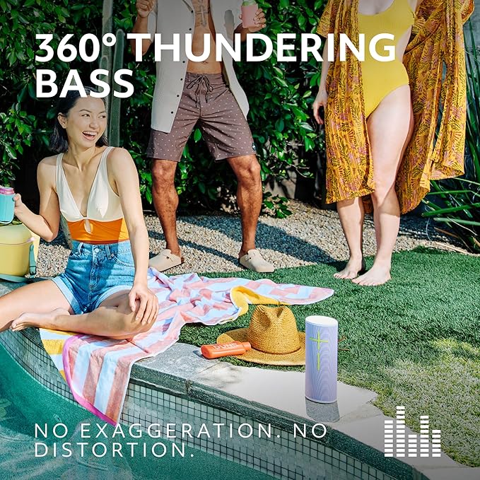 Ultimate Ears MEGABOOM 4 Portable Waterproof Bluetooth Speaker, 360-Degree Sound, Thundering Bass, 147ft Range, 20-Hour Battery, Floating Speaker - Blue (Renewed)
