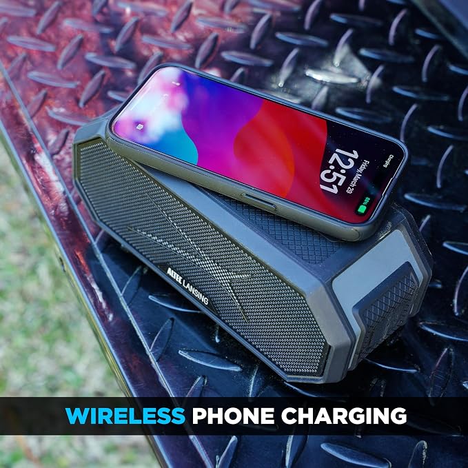 Altec Lansing Loud Portable Speakers Bluetooth Wireless Waterproof - MultiColor LED, 20 Hour Playtime, Mount Included | HydraBLAST 2.0 Magnetic Bluetooth Speaker for Travel, Home and Outdoor Adventure