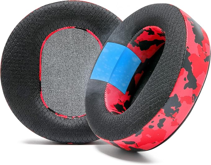 WC Freeze Maxwell - Cooling Gel Replacement Earpads for Audeze Maxwell Headphones by Wicked Cushions - Elevate Comfort, Durability, Thickness & Sound Isolation for Epic Gaming Sessions | Red Camo