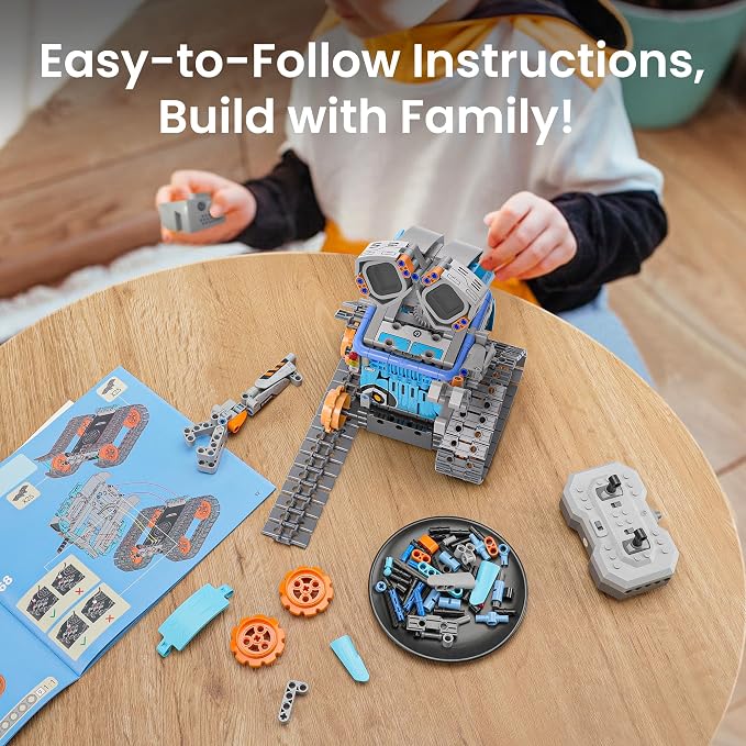 Sillbird Bundle - 2 Items Dragon & Robot Building Kit with Remote Control Christmas Stem Gifts for Kids Boys Ages 8-12, Coding Robotics Technic Toy