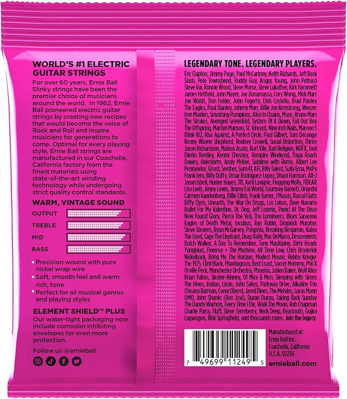 Ernie Ball Super Slinky Classic Pure Nickel Electric Guitar Strings 3-pack, 9-42 Gauge (P03253)